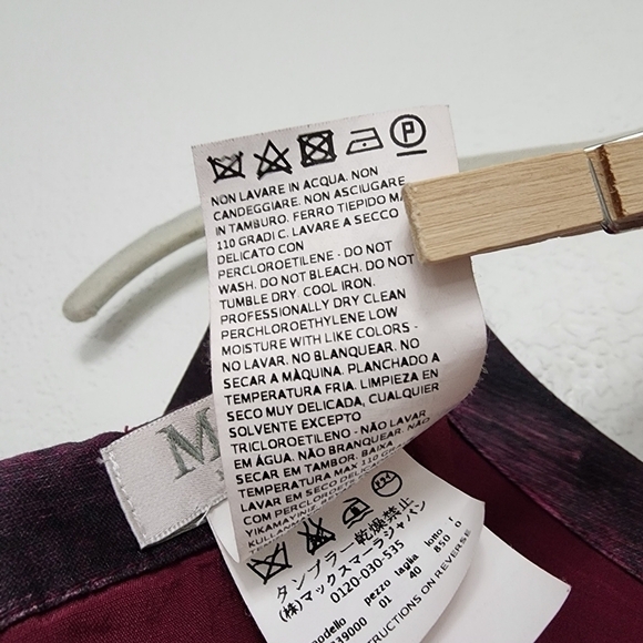 Maxmara Sleeveless Sheath Cocktail Dress Purple & Black Abstract Print Size 6 - Picture 8 of 9